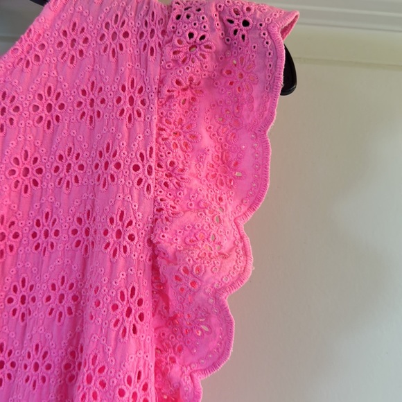 Vineyard Vines dress 6 pink eyelet - Picture 4 of 5